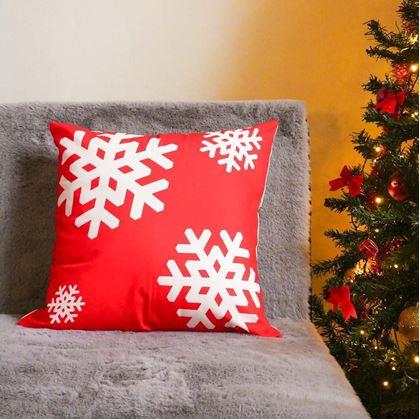 Obrázek z Vánoční potah na polštářek 40x40 cm - sněhové vločky