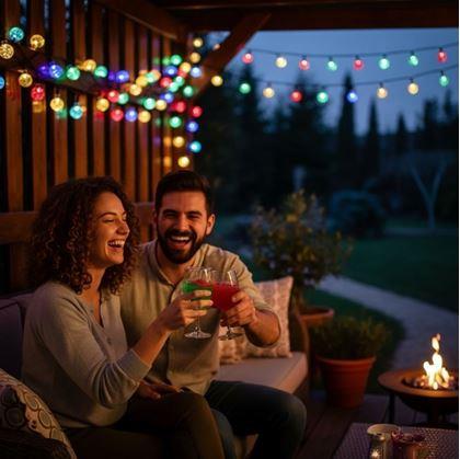 Obrázek z Dekorativní solární barevné osvětlení 30 žárovek 4,4 m