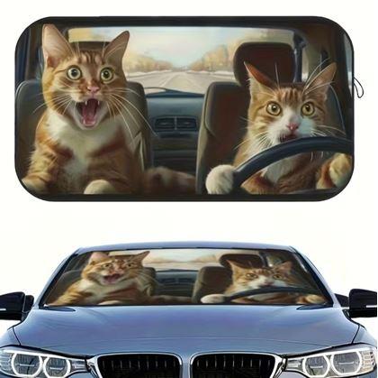 Obrázek z Protisluneční clona do auta s přísavkami - kočky