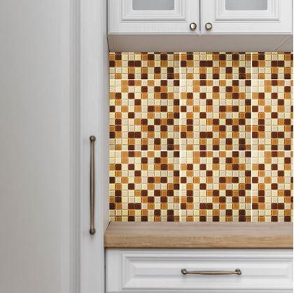 Obrázek z Skleněná mozaika na mřížce 30 x 30 cm - hnědá