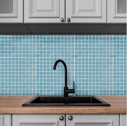 Obrázek z Skleněná mozaika na mřížce 30 x 30 cm - světle modrá