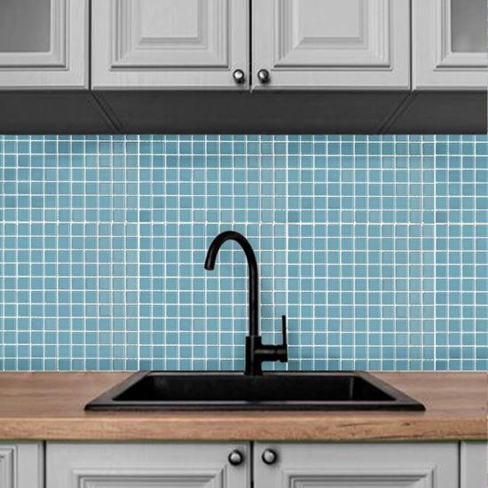 Obrázek z Skleněná mozaika na mřížce 30 x 30 cm - světle modrá