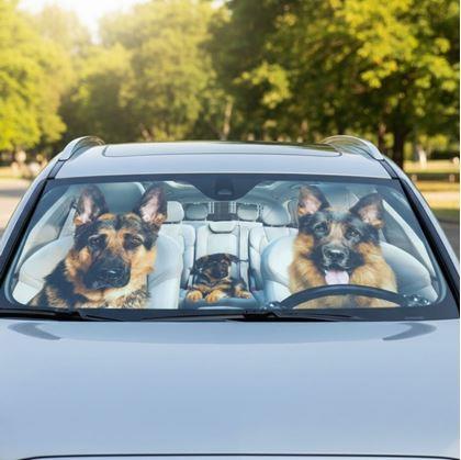 Obrázek z Protisluneční clona do auta s přísavkami - psi