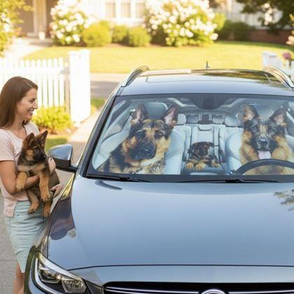 Obrázek z Protisluneční clona do auta s přísavkami - psi