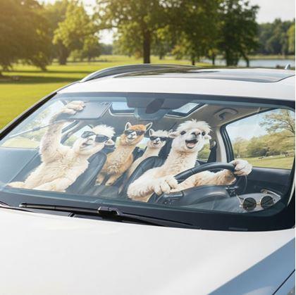 Obrázek z Protisluneční clona do auta s přísavkami - lamy