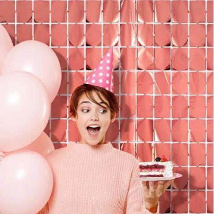 Obrázek z Párty závěs obdélníky - růžovo-zlatý