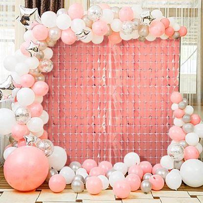 Obrázek Párty závěs obdélníky - růžovo-zlatý