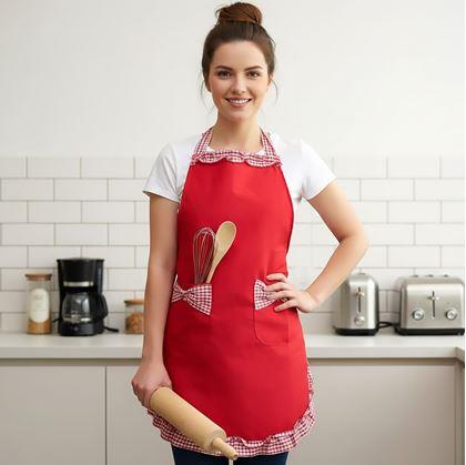 Obrázek z Retro zástěra na vaření  - červená