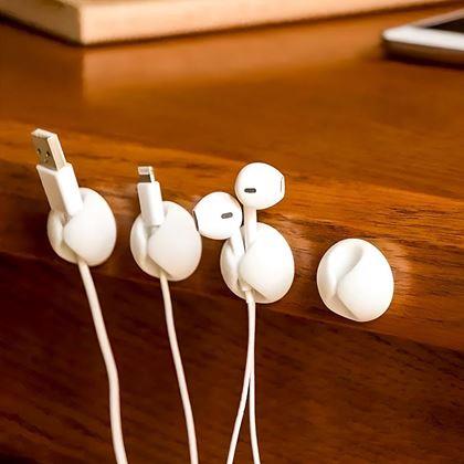 Obrázek z 5 ks Nalepovací držáky na kabely - bílý