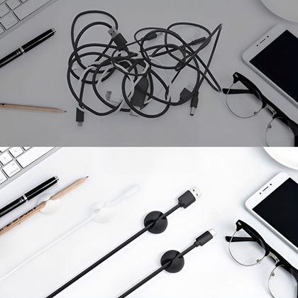 Obrázek z 5 ks Nalepovací držáky na kabely - černý