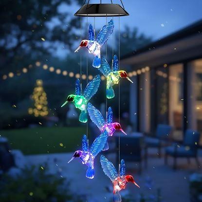 Obrázek Solární závěsná dekorace - létající kolibříci
