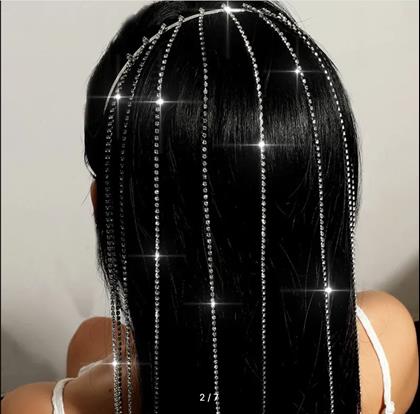 Obrázek z Ozdobná čelenka se štrasovými řetízky