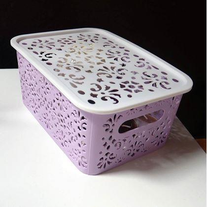 Obrázek z Úložný box s víkem malý - fialový