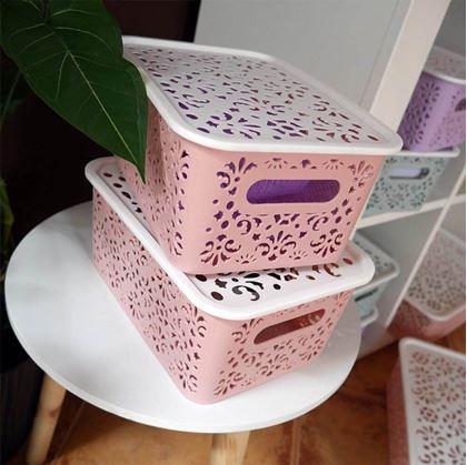 Obrázek z Úložný box s víkem malý - fialový