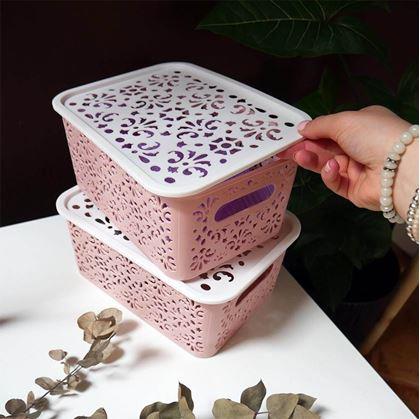 Obrázek z Úložný box s víkem malý - fialový