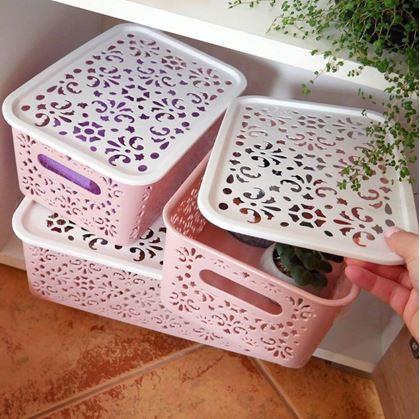 Obrázek z Úložný box s víkem malý - fialový