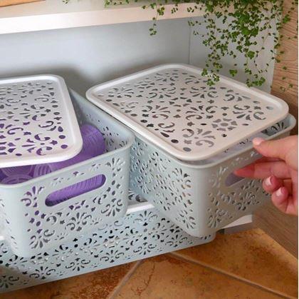 Obrázek z Úložný box s víkem malý - fialový