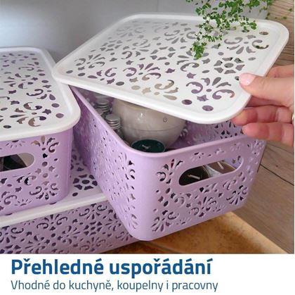 Obrázek z Úložný box s víkem malý - fialový