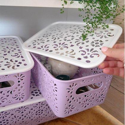 Obrázek z Úložný box s víkem malý - fialový