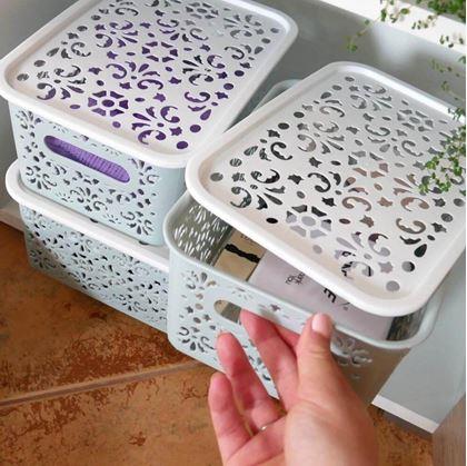 Obrázek z Úložný box s víkem malý - fialový