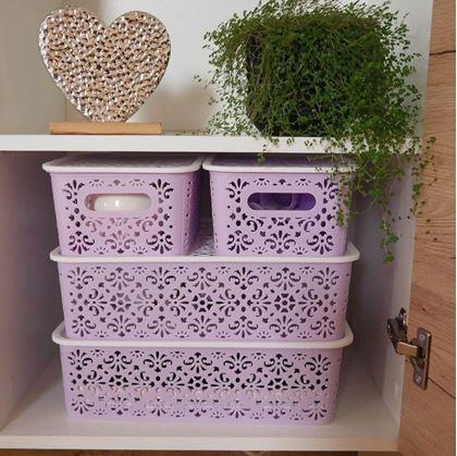 Obrázek z Úložný box s víkem malý - fialový