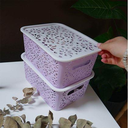 Obrázek z Úložný box s víkem malý - fialový