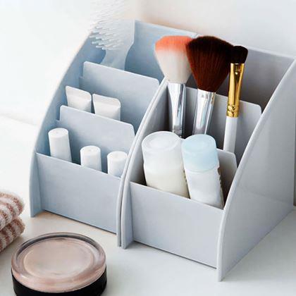 Obrázek z Organizér na stůl s přihrádkami - světle šedý