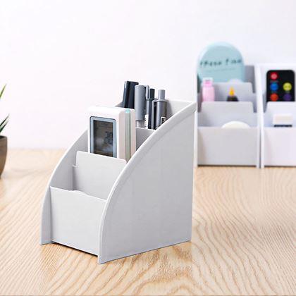 Obrázek z Organizér na stůl s přihrádkami - světle šedý