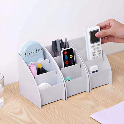 Obrázek z Organizér na stůl s přihrádkami - světle šedý