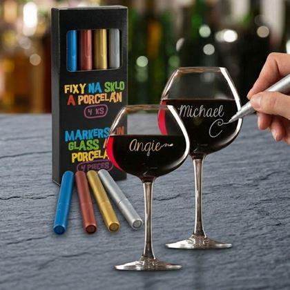 Obrázek z Fixy na sklo a porcelán 4 ks