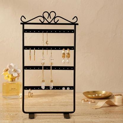 Obrázek Stojan na šperky a náušnice kovový - černý