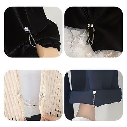 Obrázek z Magnetická spona na zkrácení nohavic s řetízkem - stříbrná