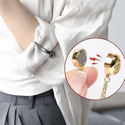 Obrázek Magnetická spona na zkrácení nohavic s řetízkem - stříbrná