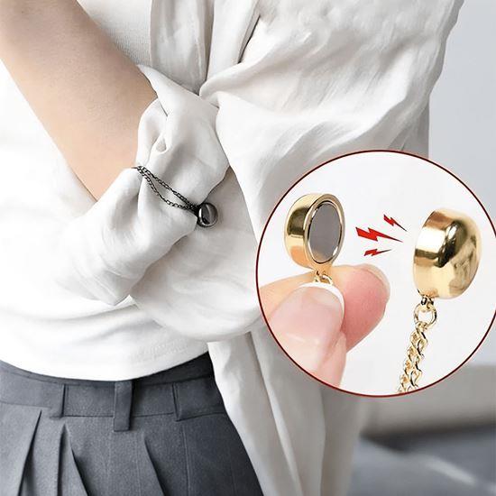 Obrázek z Magnetická spona na zkrácení nohavic s řetízkem - stříbrná