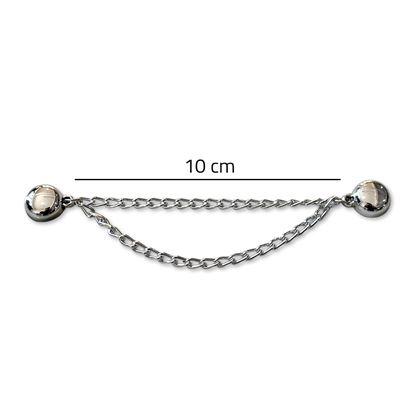 Obrázek z Magnetická spona na zkrácení nohavic s řetízkem - stříbrná