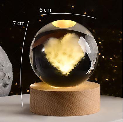 Obrázek z  LED svítící skleněná koule - srdce