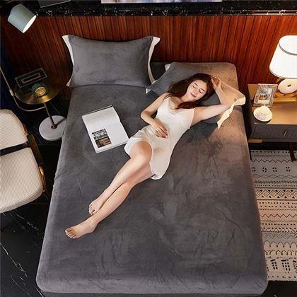 Obrázek z Mikroplyšové prostěradlo 180 x 200 cm - tmavě šedé