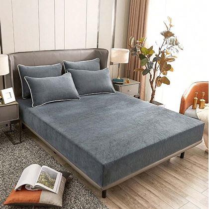 Obrázek z Mikroplyšové prostěradlo 90 x 200 cm - tmavě šedé