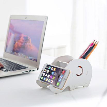 Obrázek Stojánek na stůl, na tužky/mobil - slon