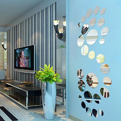 Obrázek z Nálepky na zeď/zrcadlo - kolečka 32 ks