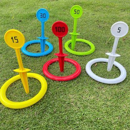 Obrázek Hra házení kroužků s kolíky do země