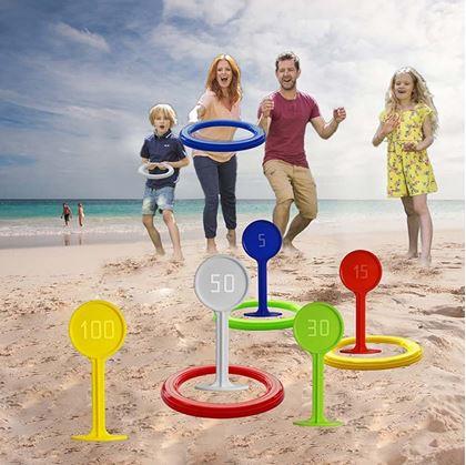 Obrázek z Hra házení kroužků s kolíky do země