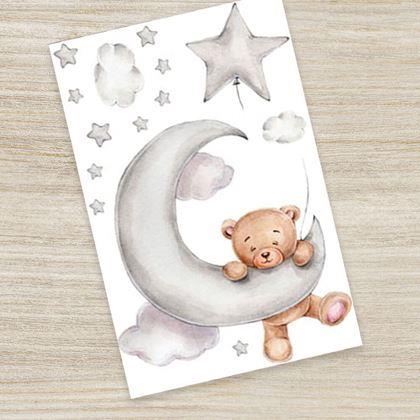 Obrázek z Samolepky na zeď medvídek  - na měsíčku