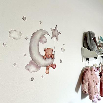 Obrázek z Samolepky na zeď medvídek  - na měsíčku