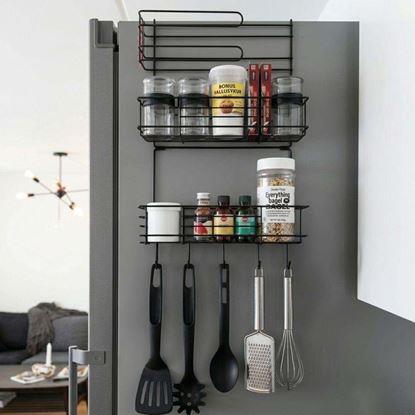 Obrázek Kovový organizér na lednici černý