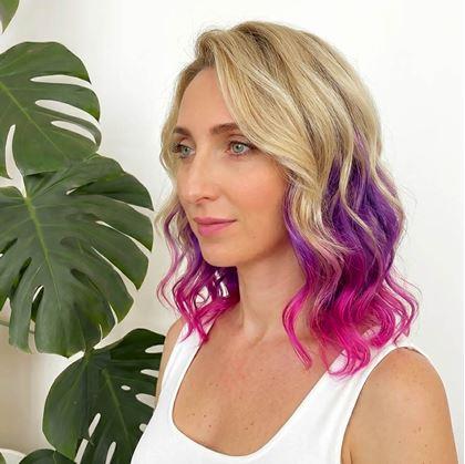 Obrázek z Clip in pás pro barevné podbarvení vlasů - fialovo-růžový