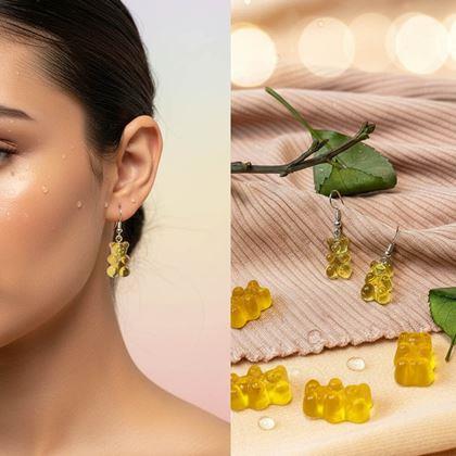 Obrázek z Náušnice gumoví medvídci - žluté