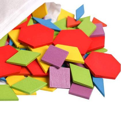 Obrázek z Dřevěná skládačka - geometrické tvary 180 ks