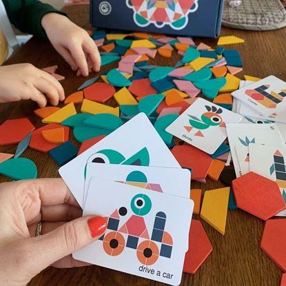 Obrázek Dřevěná skládačka - geometrické tvary 180 ks