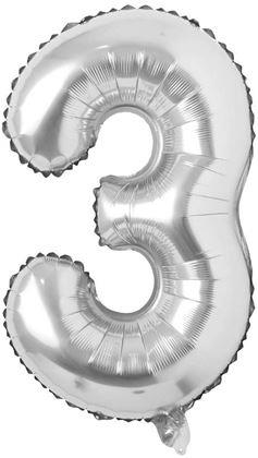 Obrázek z Maxi balónek 100 cm stříbrné číslo - 3